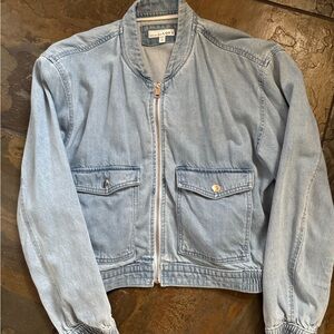 LOFT blue denim bomber jacket. Medium